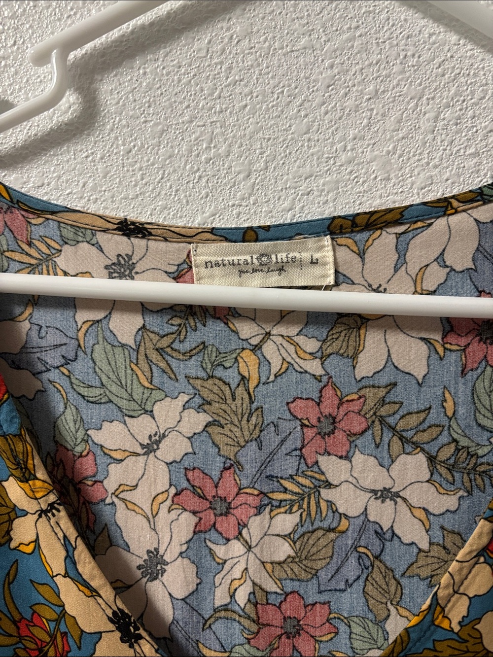 NATURAL LIFE Floral V-Neck Maxi Dress in Teal, Cream and Red - Picture 2 of 4